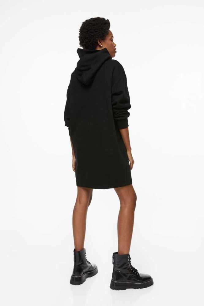 Vestido H&M Encapuchado Sweatshirt Mujer Negros | 287463LOI