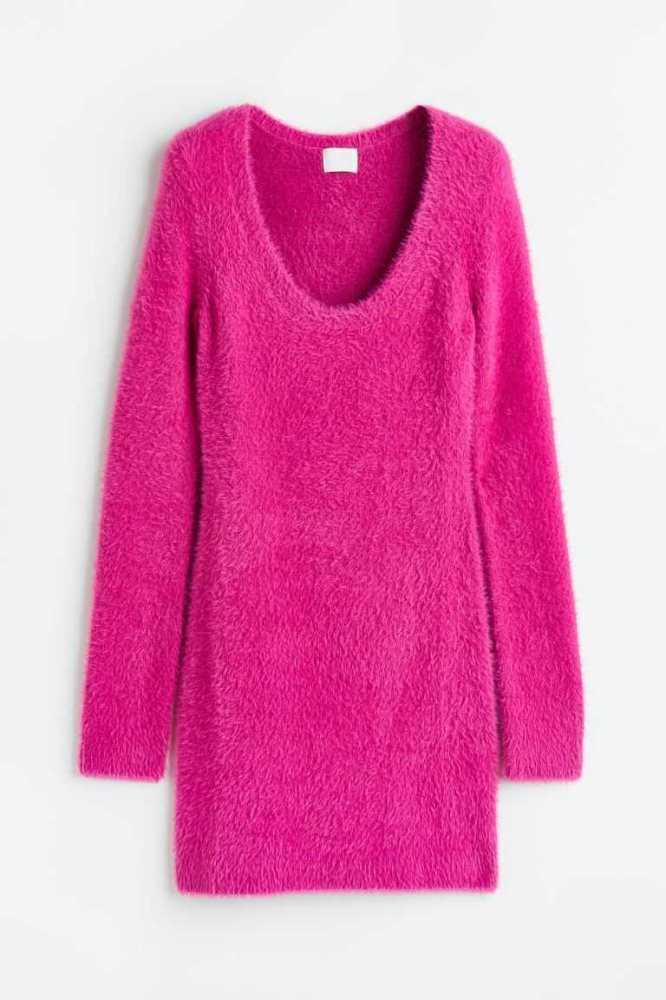 Vestido H&M Fluffy-knit Bodycon Mujer Rosas | 964381HYM