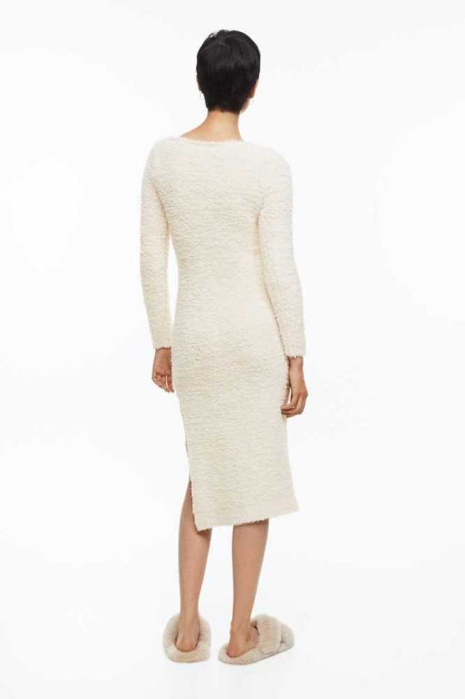 Vestido H&M Fluffy-knit Mujer Beige Claro | 014539LAG