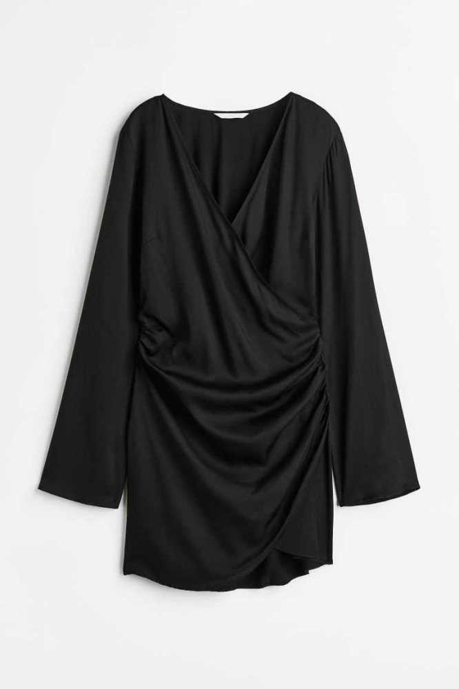 Vestido H&M Gathered Bodycon Mujer Negros Blancos | 128756ZPA