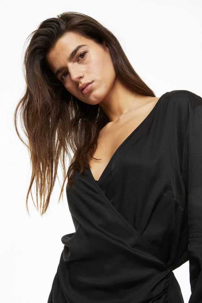 Vestido H&M Gathered Bodycon Mujer Negros | 945761WXV