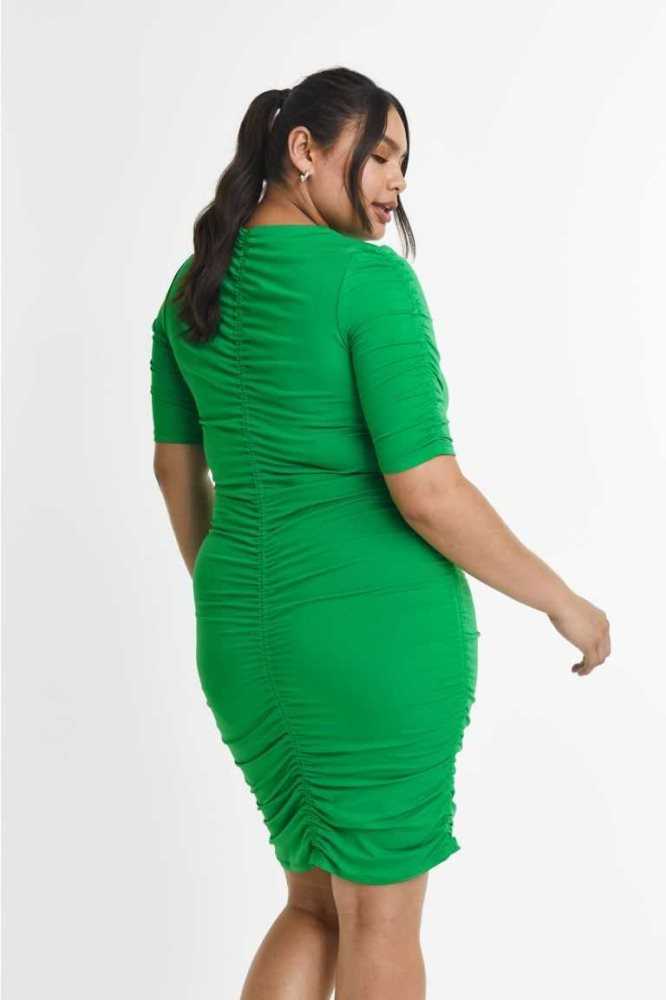 Vestido H&M Gathered Jersey Mujer Verdes | 271986GAC