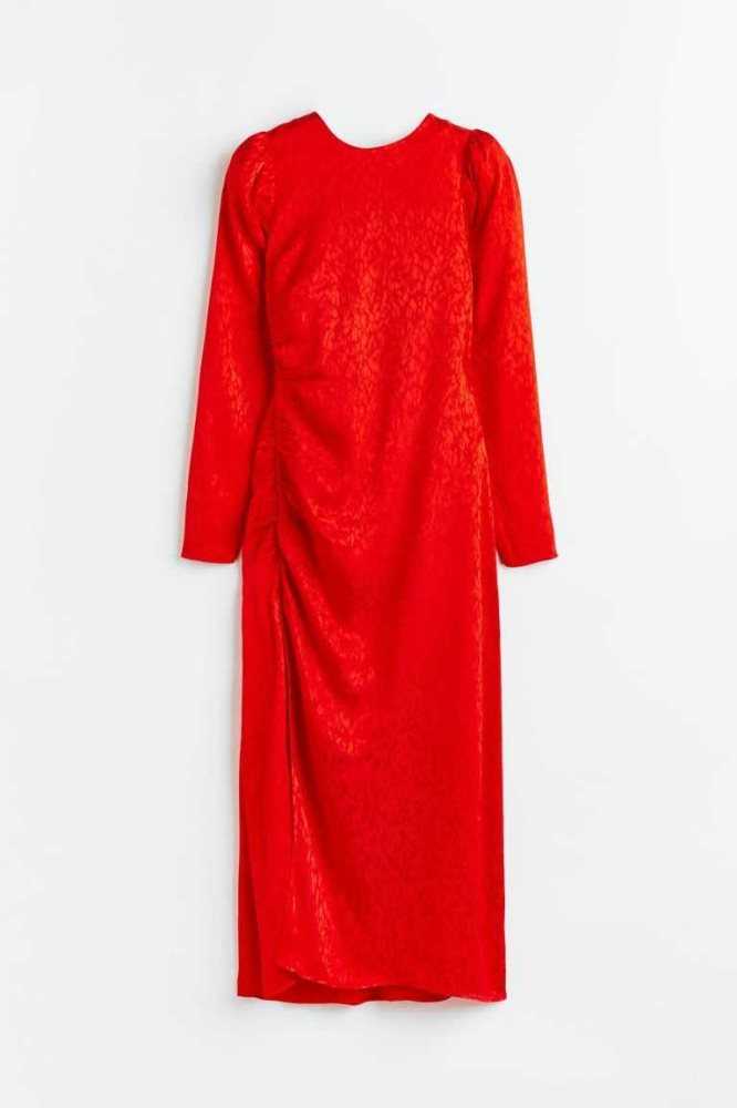 Vestido H&M Gathered Mujer Rojos | 027631TPL