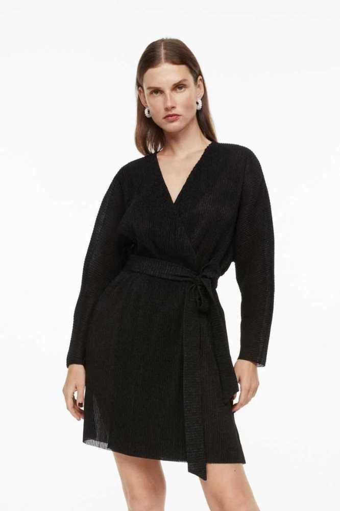 Vestido H&M Glittery Wrap Mujer Negros | 264837KZT