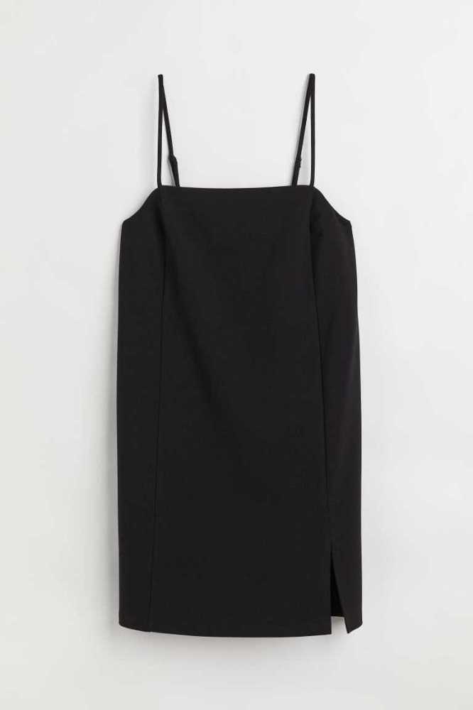 Vestido H&M Jersey A-line Mujer Negros | 381526LRD