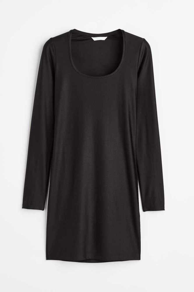 Vestido H&M Jersey Bodycon Mujer Negros | 953014NUX