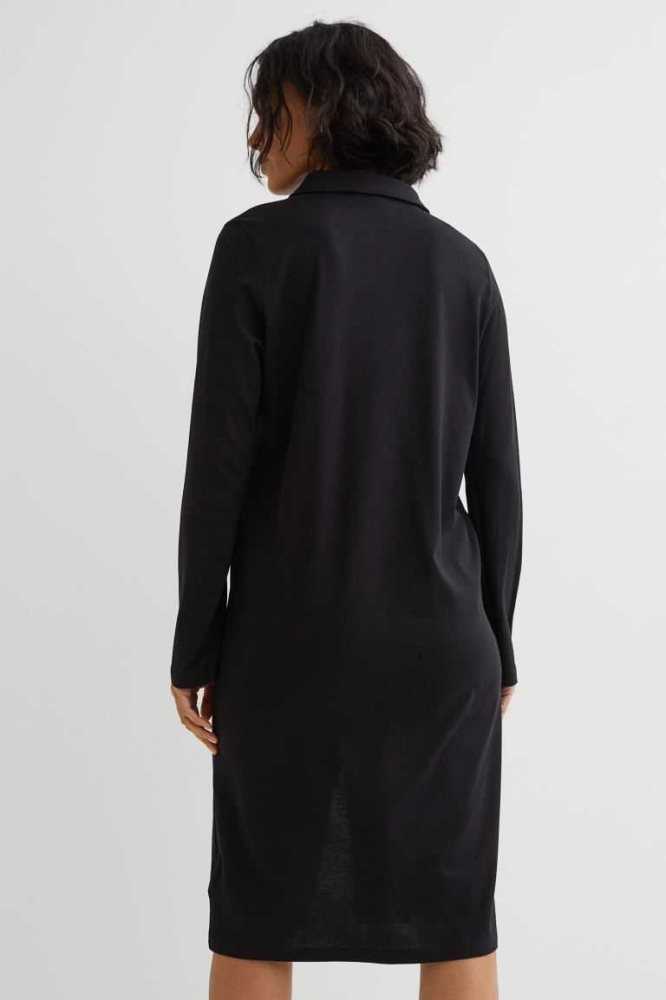 Vestido H&M Jersey Shirt Mujer Negros | 840519NDW