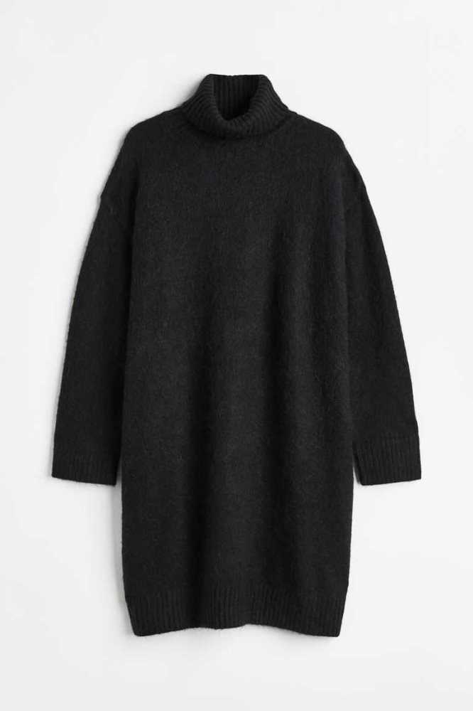 Vestido H&M Knit Turtleneck Mujer Negros | 782410OLI