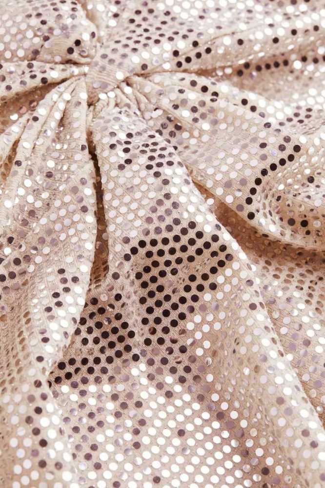 Vestido H&M Knot-detail Sequined Mujer Beige Plateados | 950327DIE