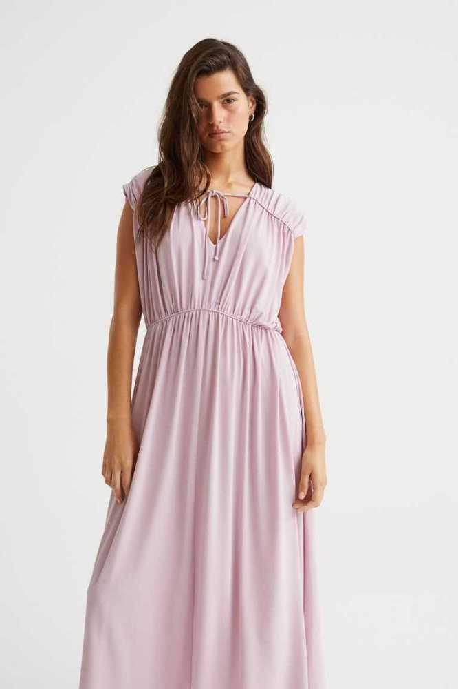 Vestido H&M Long Gathered Mujer Grises Marrom | 974630OWH