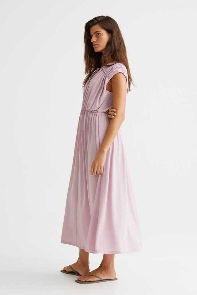 Vestido H&M Long Gathered Mujer Grises Marrom | 974630OWH