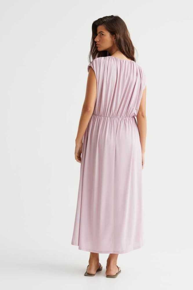 Vestido H&M Long Gathered Mujer Grises Marrom | 974630OWH