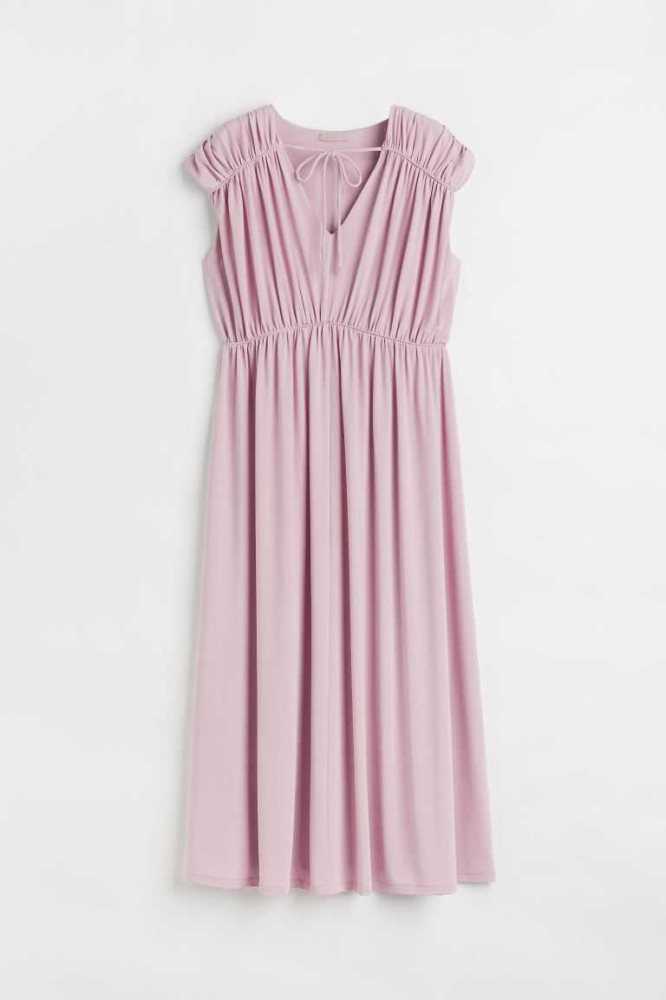 Vestido H&M Long Gathered Mujer Grises Marrom | 974630OWH