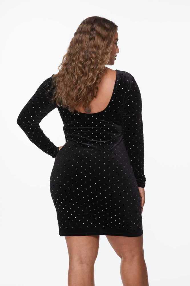 Vestido H&M Long-sleeved Bodycon Mujer Negros | 793821TNZ