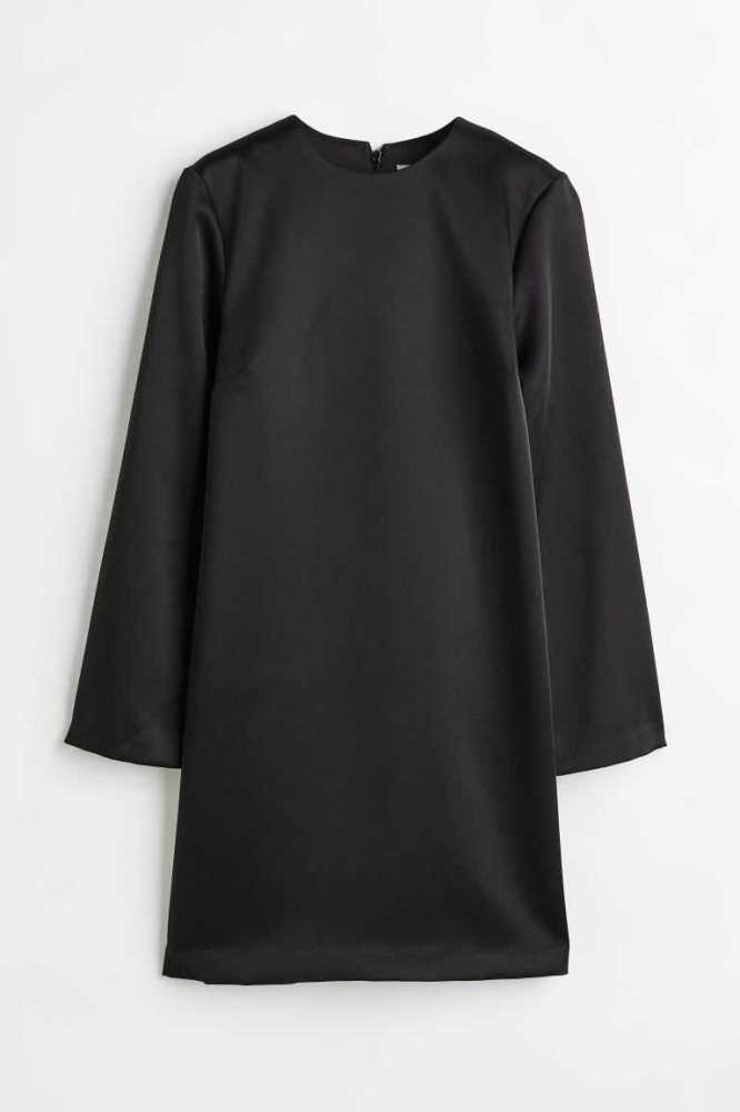 Vestido H&M Long-sleeved Mujer Negros | 520714GFV