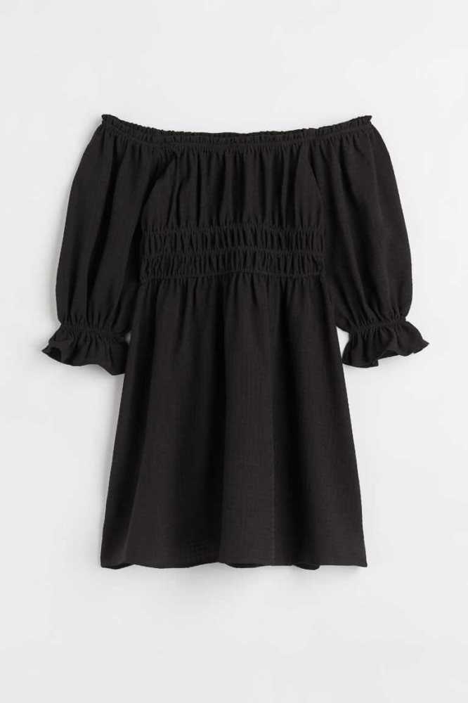 Vestido H&M Off-the-shoulder Mujer Negros | 279341MNC