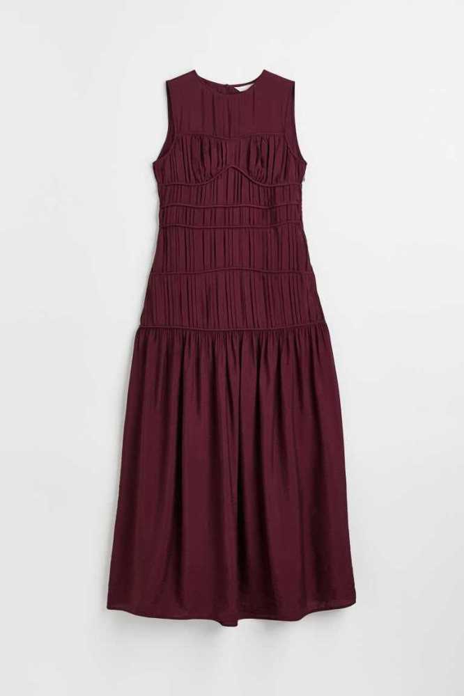 Vestido H&M Plisado Mujer Negros | 912875SNW