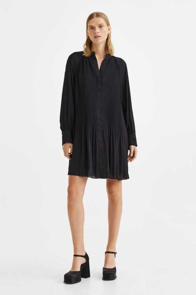 Vestido H&M Plisado Mujer Turquesa | 120893FAT