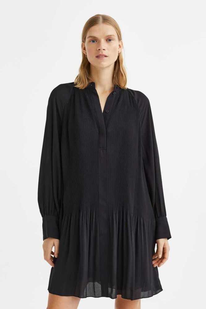 Vestido H&M Plisado Mujer Turquesa | 120893FAT