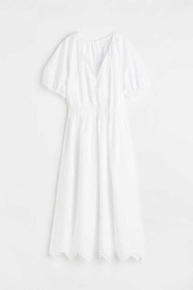 Vestido H&M Puff-sleeved Mujer Blancos | 928106BOU