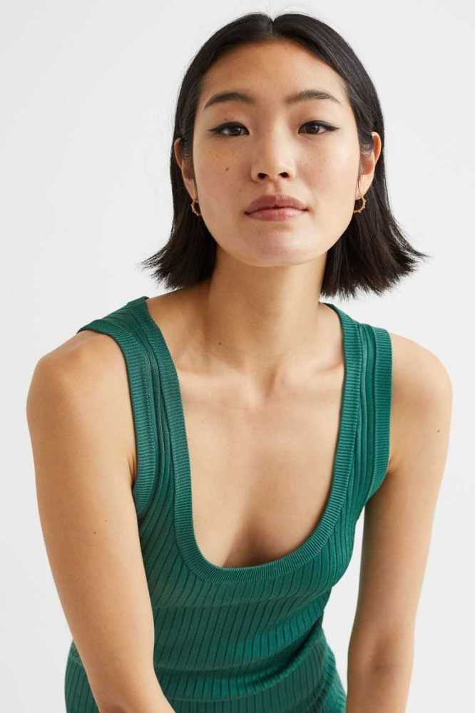 Vestido H&M Rib-knit Bodycon Mujer Grises Claro Marrom | 087294WBQ