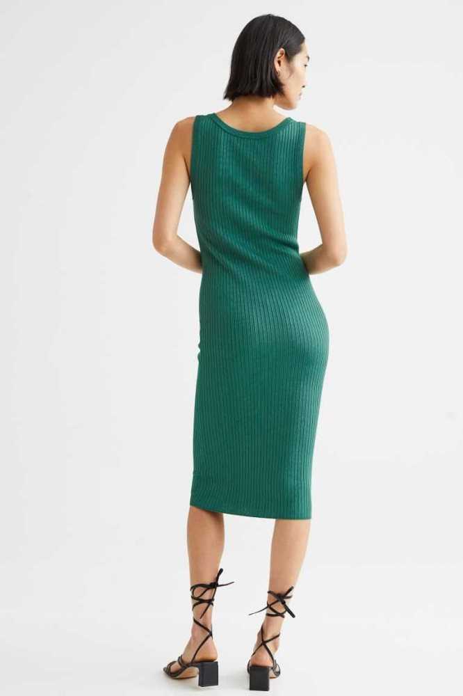 Vestido H&M Rib-knit Bodycon Mujer Grises Claro Marrom | 087294WBQ