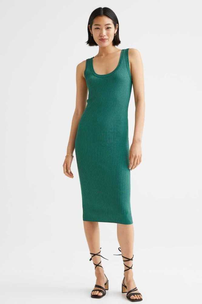 Vestido H&M Rib-knit Bodycon Mujer Grises Claro Marrom | 087294WBQ