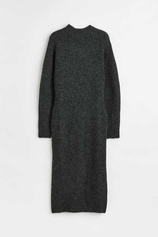 Vestido H&M Rib-knit Mujer Grises Oscuro | 170492EXA