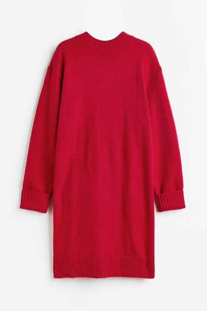 Vestido H&M Rib-knit Mujer Rojos | 317924XLA