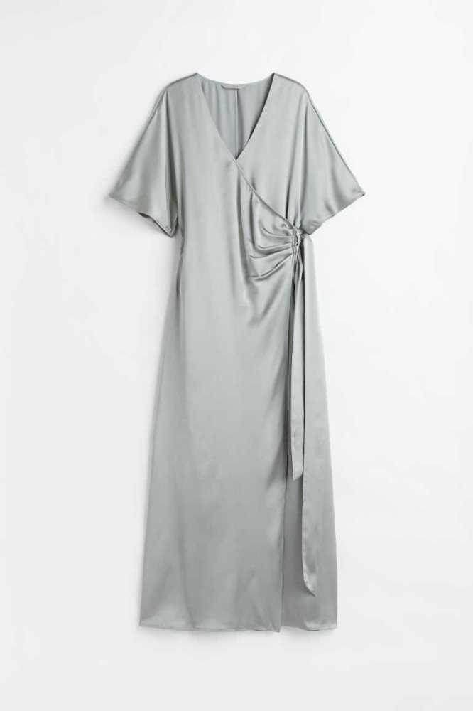 Vestido H&M Satin Bridesmaid Mujer Turquesa Claro | 264310MID