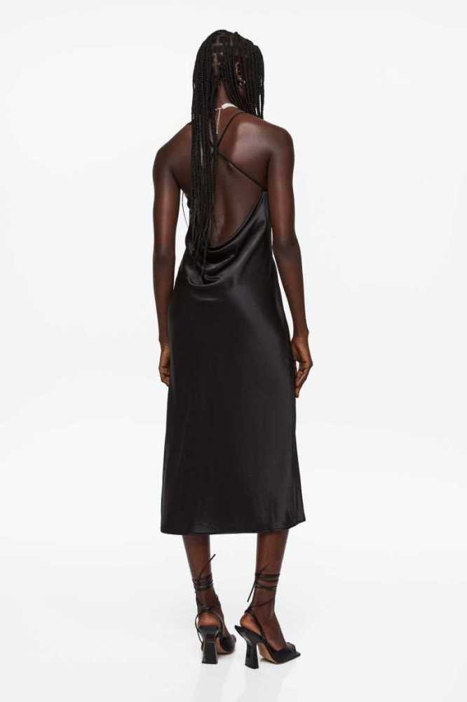 Vestido H&M Satin Slip Mujer Negros | 362197EKG