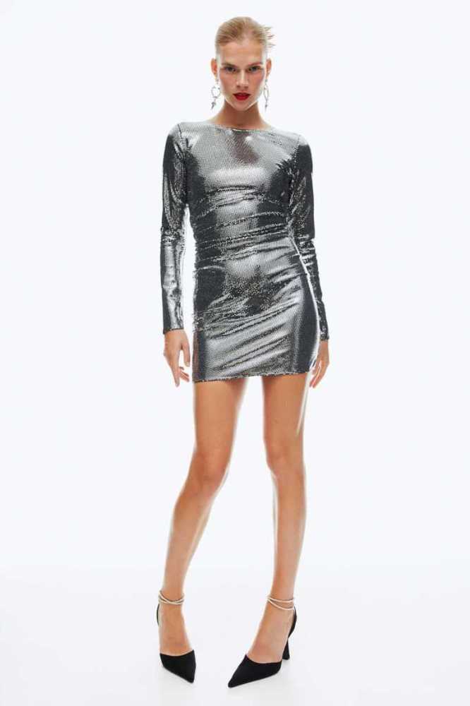 Vestido H&M Sequined Bodycon Mujer Negros | 218479NDO