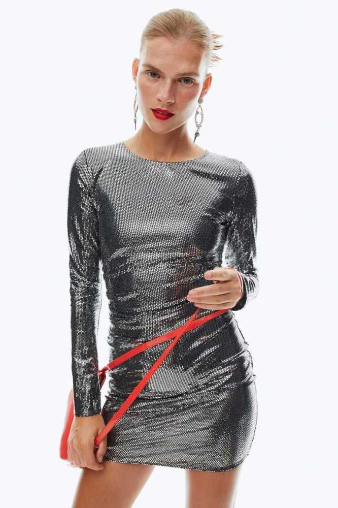 Vestido H&M Sequined Bodycon Mujer Negros | 218479NDO