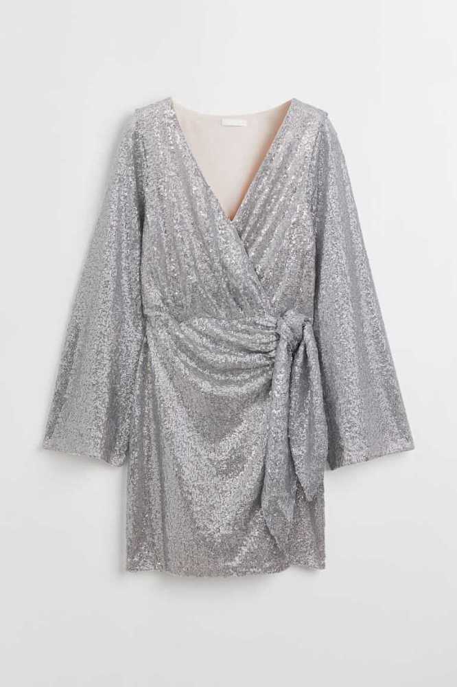 Vestido H&M Sequined Mujer Plateados | 940367TZW