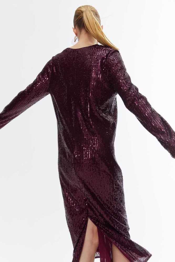 Vestido H&M Sequined Mujer Vino | 382694YWC