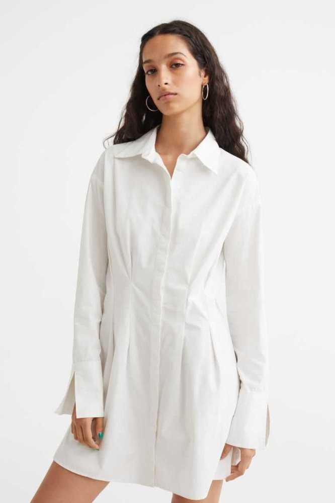 Vestido H&M ShirtTapered Cintura Mujer Blancos | 312470LZR