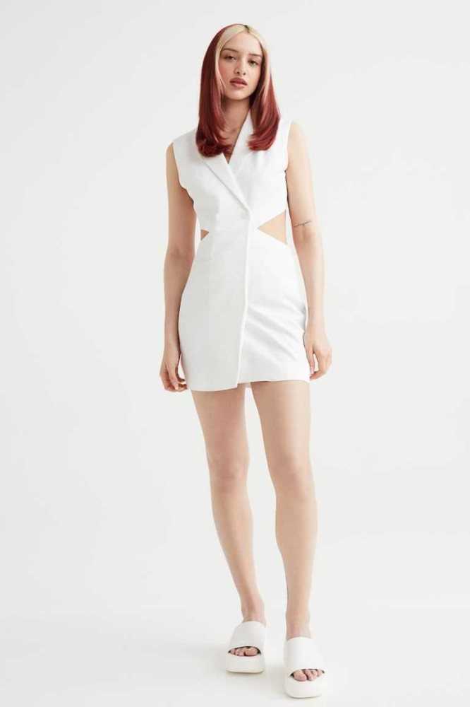 Vestido H&M Sin Manga Cut-out Jacket Mujer Blancos | 724863CJB