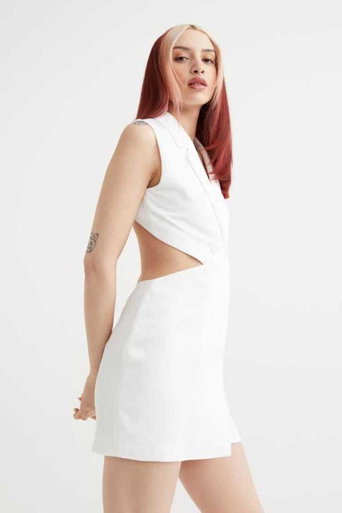 Vestido H&M Sin Manga Cut-out Jacket Mujer Blancos | 724863CJB