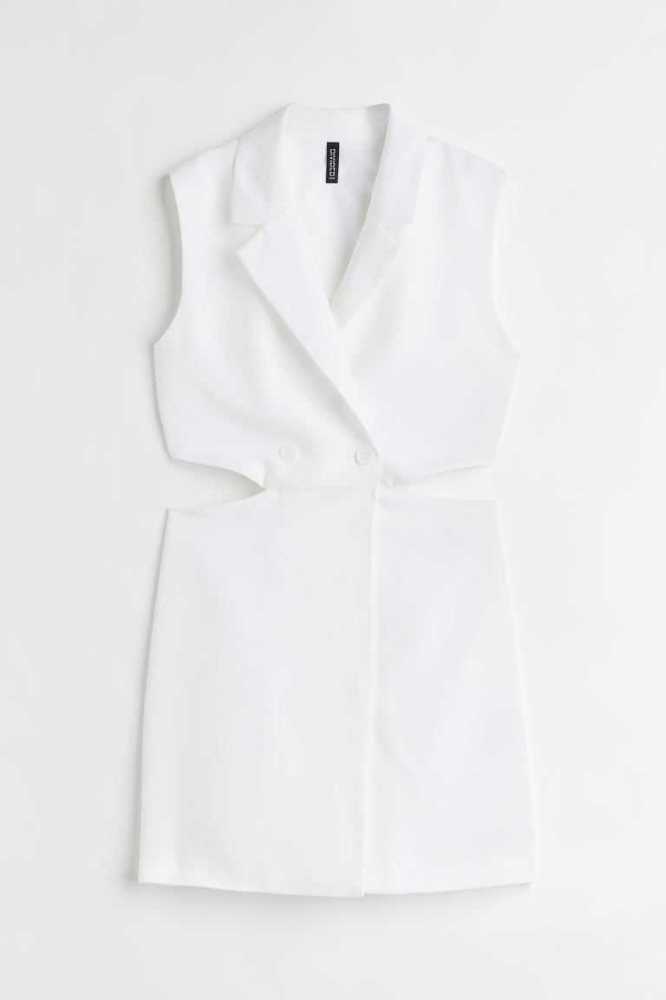 Vestido H&M Sin Manga Cut-out Jacket Mujer Blancos | 724863CJB