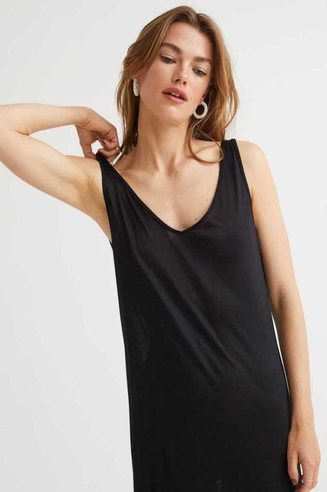 Vestido H&M Sin Manga Jersey Mujer Negros | 813640XES