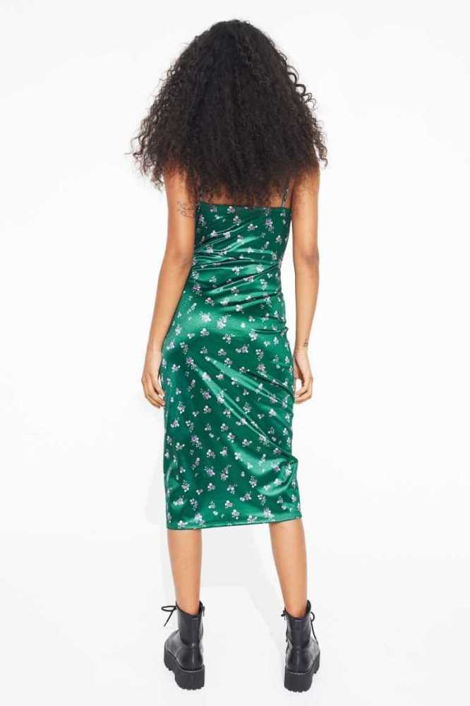 Vestido H&M Slip Mujer Verdes Oscuro | 914735MYR