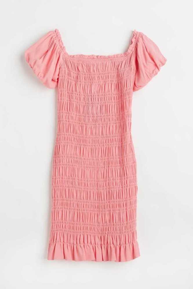 Vestido H&M Smocked Bodycon Mujer Rosas | 510849CKN