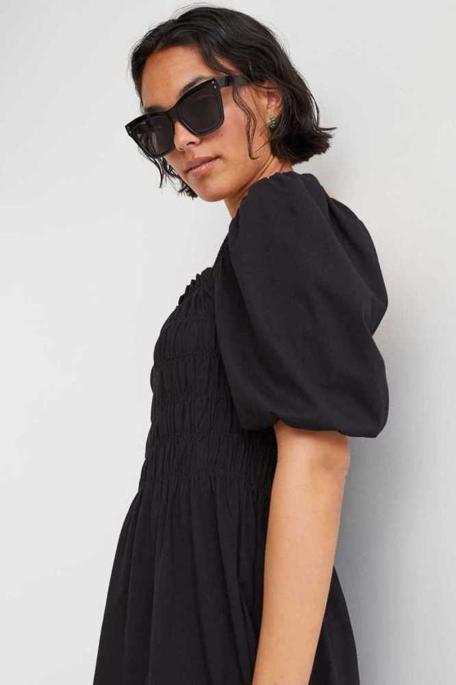 Vestido H&M Smocked Mujer Negros | 429578HGE