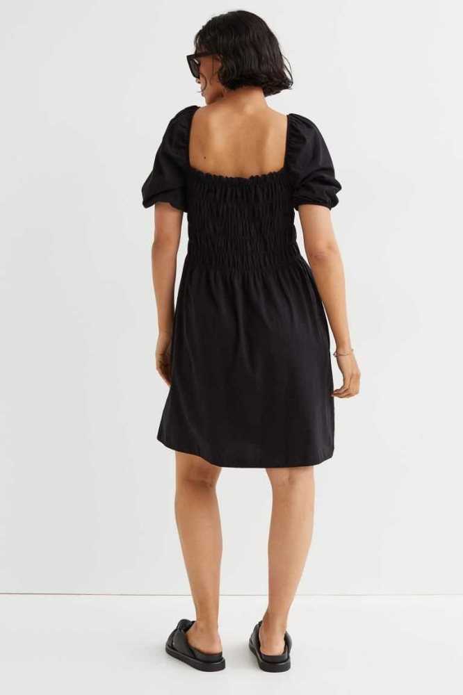 Vestido H&M Smocked Mujer Negros | 429578HGE