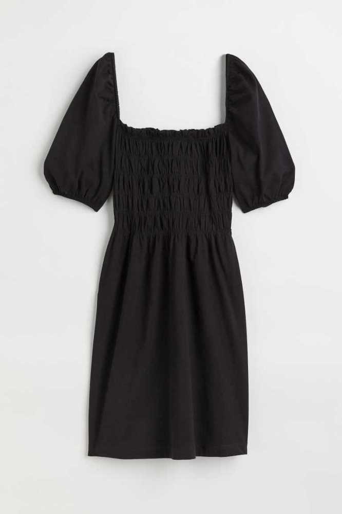 Vestido H&M Smocked Mujer Negros | 429578HGE