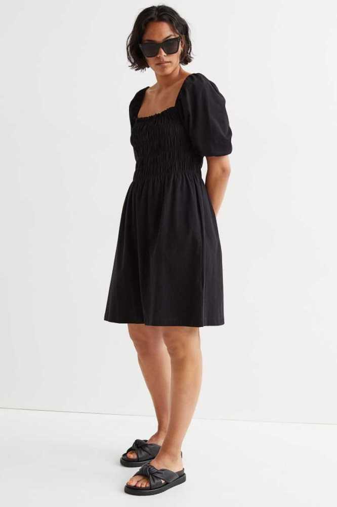 Vestido H&M Smocked Mujer Negros | 429578HGE