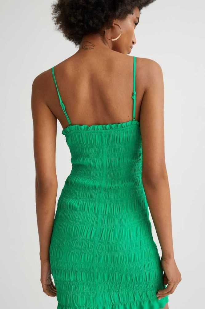 Vestido H&M Smocked Mujer Verdes | 791360LFZ