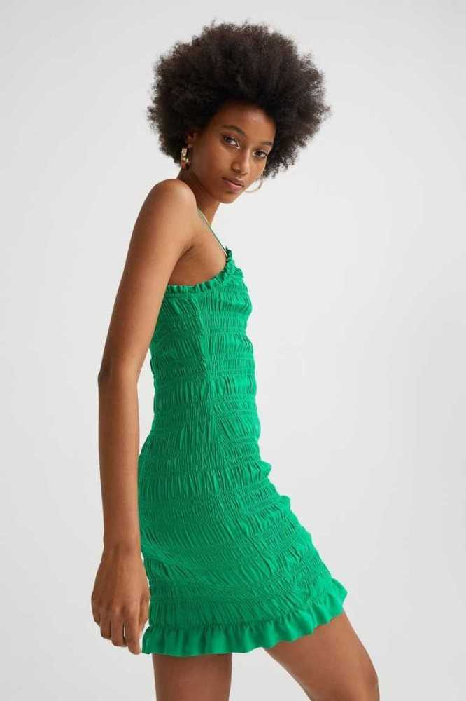 Vestido H&M Smocked Mujer Verdes | 791360LFZ