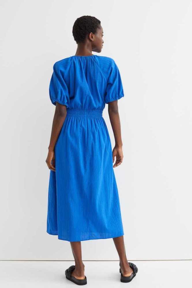 Vestido H&M Smocked-waist Mujer Azules Claro | 925718TKY