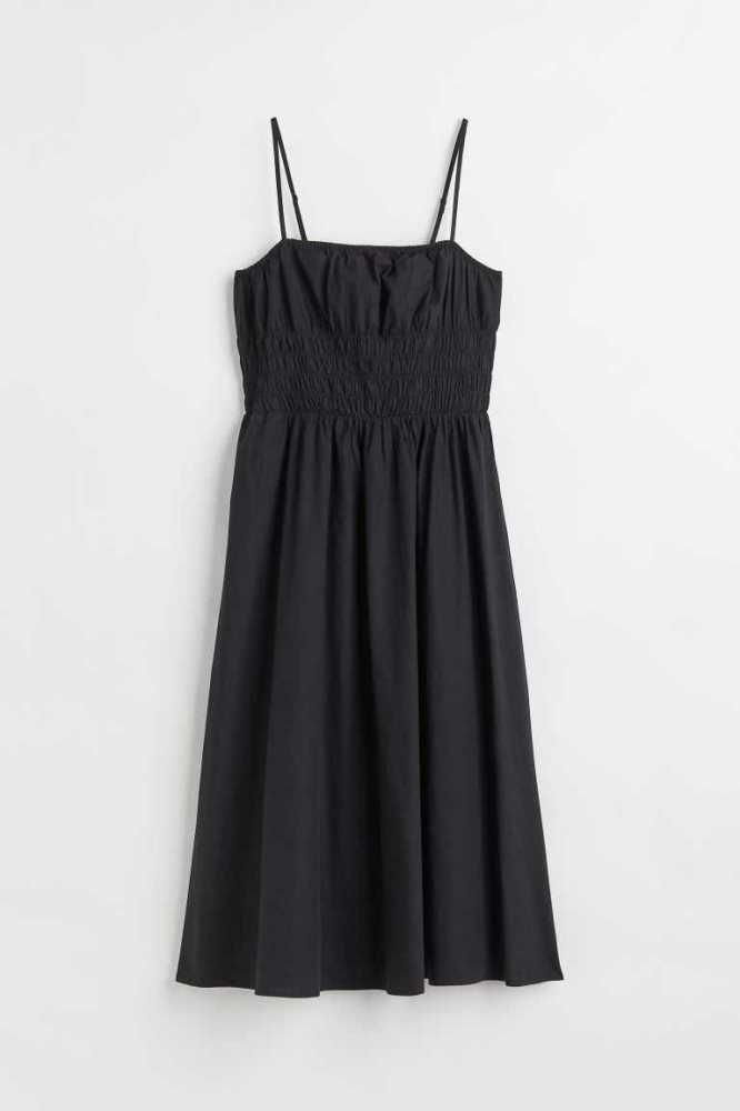 Vestido H&M Smocked-waist Mujer Negros | 720945ZJP